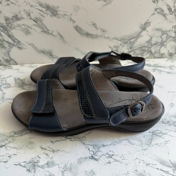 SAS Women 8.5W Nudu Sandal Slingback Tripad Comfort Orthotic Leather Blue Shoe - Picture 3 of 6